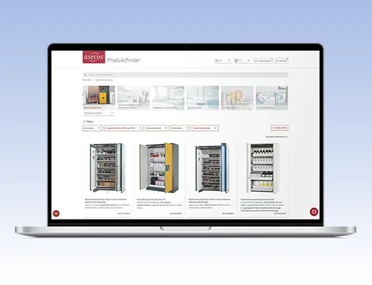 asecos: Produktfinder mit neuen Funktionen