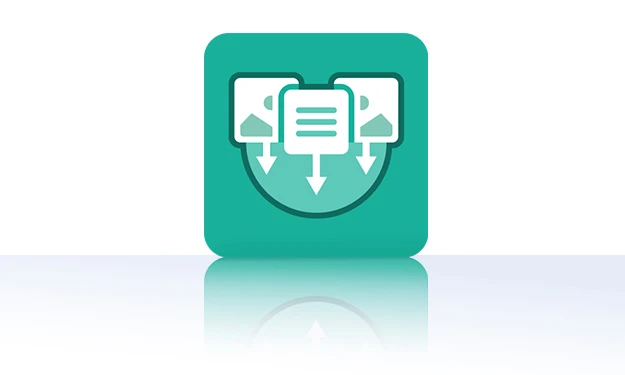 Das Symbol ist unicolor grün und zeigt ein Dialogfeld mit Textlinien, das von zwei weiteren Dialogsymbolen flankiert wird. Es ist in einem Quadrat mit abgerundeten Ecken dargestellt. Dieses Icon steht für den Sales Information Service von crossbase.