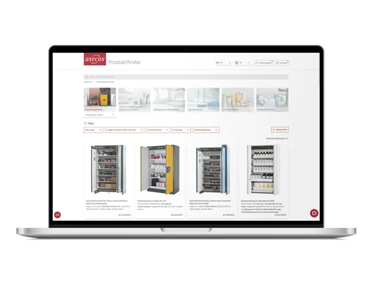 asecos: Product finder with new functions