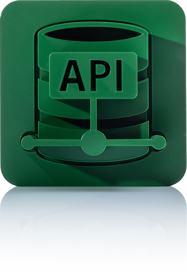 The symbol is unicolor green and shows a database with a label that reads 