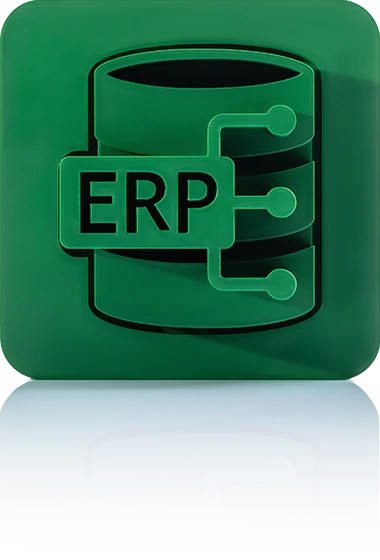 The symbol is unicolor green and shows a stylized database symbol with a rectangular shield that reads 